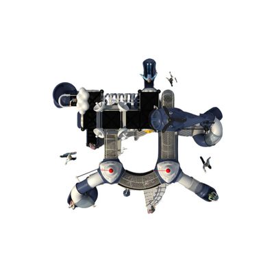 Complex de joaca pentru copii de metal Helicopter 1, exterior, 3-15 ani, 960x830x570 cm