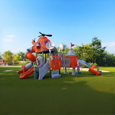 Complex de joaca pentru copii de metal Helicopter 4, exterior, 3-15 ani, 740x700x420 cm