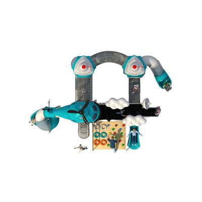 Complex de joaca pentru copii de metal Helicopter 5, exterior, 3-15 ani, 900x630x420 cm