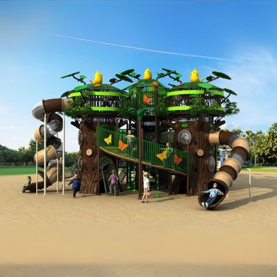 Complex de joaca pentru copii de metal Secret Forest 6, exterior, 3-15 ani, 1650x1300x700 cm