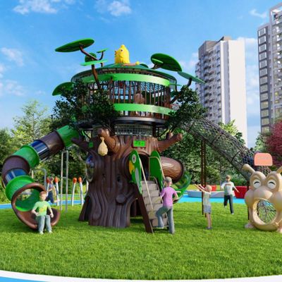 Complex de joaca pentru copii de metal Secret Forest 9, exterior, 3-15 ani, 760x720x550 cm