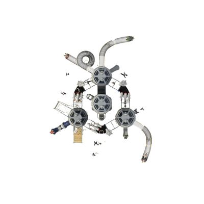 Complex de joaca pentru copii de metal Space Base 1, exterior, 3-15 ani, 1580x1350x850 cm