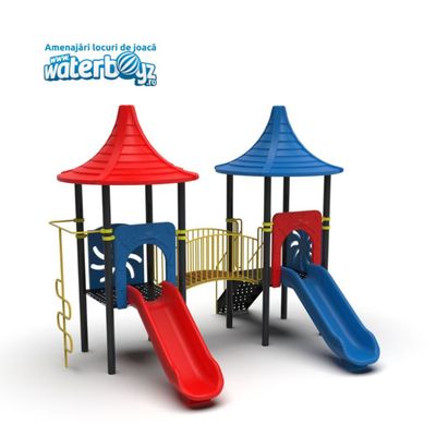 Complex de joaca din metal pentru copii Economy 35, exterior, 3-12 ani, 483x386x391 cm