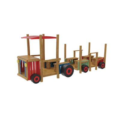 Loc de joaca pentru copii din lemn Naturel 9, exterior, 1-5 ani, 180x540x210 cm