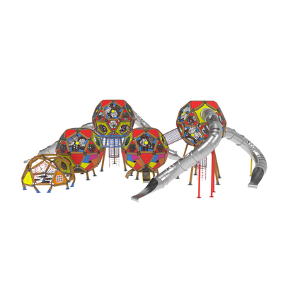 Loc de joaca pentru copii din lemn Arhimede 9, exterior, 5-16 ani, 2040x1430x580 cm