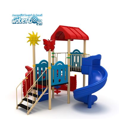 Complex de joaca pentru copii de metal Corabie 15, exterior, 3-12 ani, 606x428x374 cm