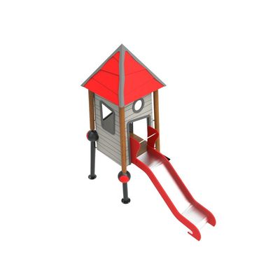 Loc de joaca pentru copii din lemn Crooked House 2, exterior, 2-5 ani, 220x350x380 cm