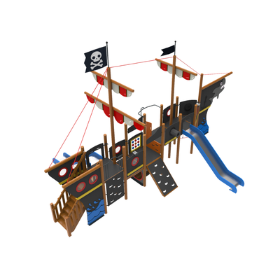 Loc de joaca pentru copii din lemn Galleon 4, exterior, 5-16 ani, 990x670x610 cm