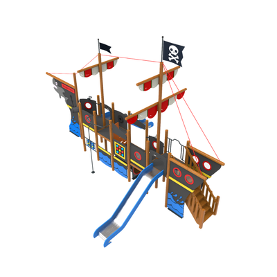 Loc de joaca pentru copii din lemn Galleon 4, exterior, 5-16 ani, 990x670x610 cm