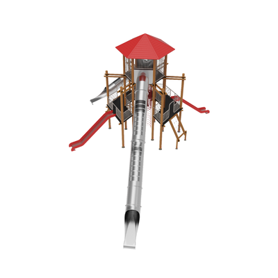 Loc de joaca pentru copii din lemn Hexagon 2, exterior, 5-16 ani, 1410x1650x750 cm