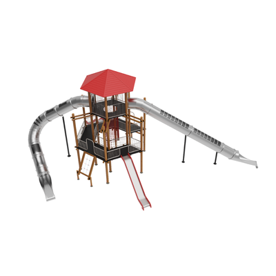 Loc de joaca pentru copii din lemn Hexagon 2, exterior, 5-16 ani, 1410x1650x750 cm