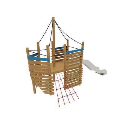 Loc de joaca pentru copii din lemn Naturel 8, exterior, 5-16 ani, 430x270x300 cm