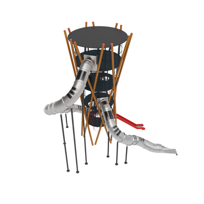 Loc de joaca pentru copii din lemn Royal Tower 2, exterior, 5-16 ani, 980x1080x1040 cm