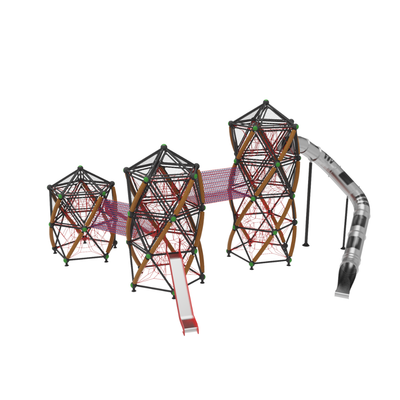 Complex de joaca pentru copii de metal Twist Tower 2, exterior, 5-16 ani, 1270x1550x830 cm