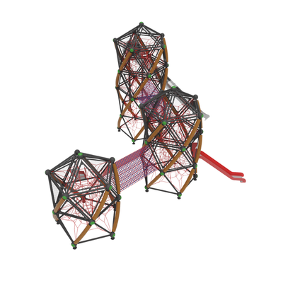 Complex de joaca pentru copii de metal Twist Tower 2, exterior, 5-16 ani, 1270x1550x830 cm