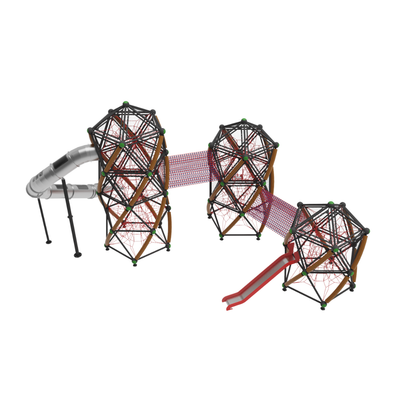 Complex de joaca pentru copii de metal Twist Tower 2, exterior, 5-16 ani, 1270x1550x830 cm