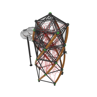 Complex de joaca pentru copii de metal Twist Tower 3, exterior, 5-16 ani, 680x700x830 cm