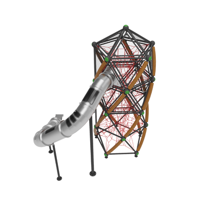 Complex de joaca pentru copii de metal Twist Tower 3, exterior, 5-16 ani, 680x700x830 cm
