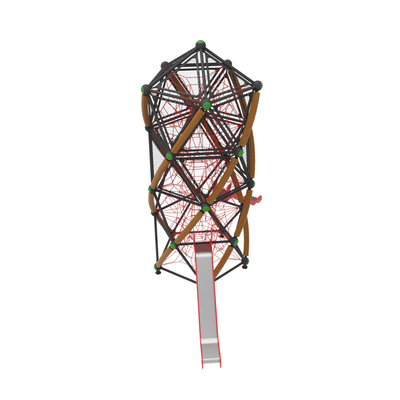 Complex de joaca pentru copii de metal Twist Tower 4, exterior, 5-16 ani, 820x570x820 cm