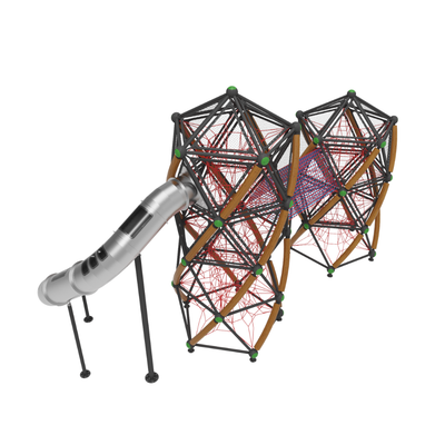 Complex de joaca pentru copii de metal Twist Tower 5, exterior, 760x1270x830 cm
