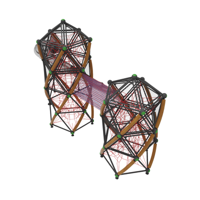 Complex de joaca pentru copii de metal Twist Tower 5, exterior, 760x1270x830 cm