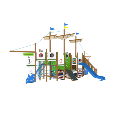 Loc de joaca pentru copii din lemn Galleon 1, exterior, 5-16 ani, 1130x770x610 cm
