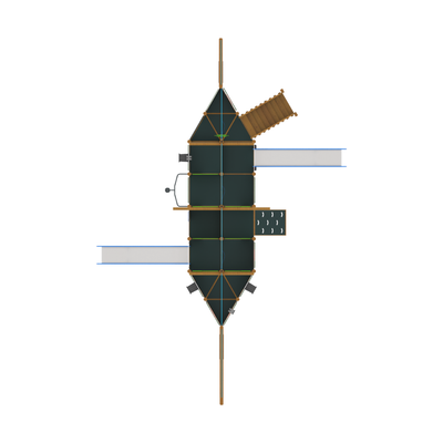 Loc de joaca pentru copii din lemn Galleon 1, exterior, 5-16 ani, 1130x770x610 cm