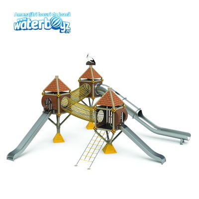 Complex de joaca pentru copii de metal Treehouse 6, exterior, 5-12 ani, 830x810x560 cm