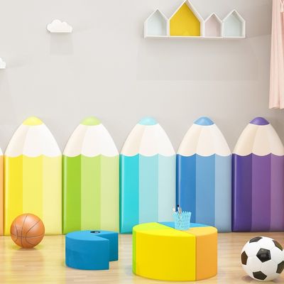 Panou de perete Soft Play cu burete, model Creion, pentru locuri de joaca de interior