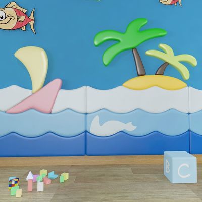 Panou de perete Soft Play cu burete, model Sea, pentru locuri de joaca de interior