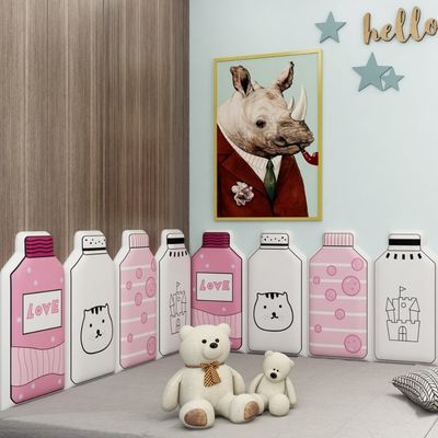 Panou de perete Soft Play cu burete, model Sticlute, pentru locuri de joaca de interior