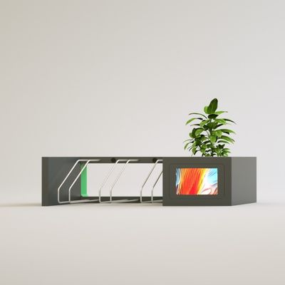 Smart bicycle rack with planter