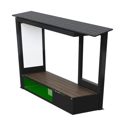 Modular smart bus shelter with solar charging