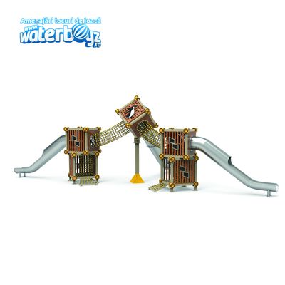 Complex de joaca pentru copii de metal Treehouse 3, exterior, 5-12 ani,  1730x960x550 cm
