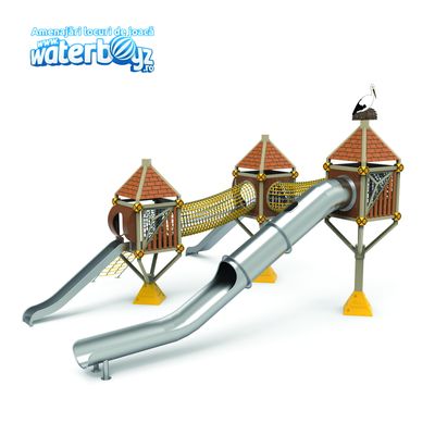 Complex de joaca pentru copii de metal Treehouse 6, exterior, 5-12 ani, 830x810x560 cm