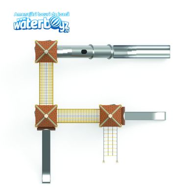 Complex de joaca pentru copii de metal Treehouse 6, exterior, 5-12 ani, 830x810x560 cm