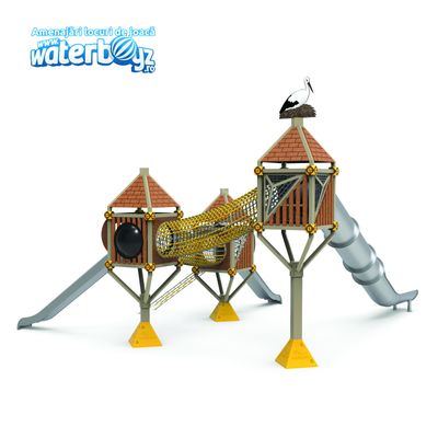 Complex de joaca pentru copii de metal Treehouse 7, exterior, 5-12 ani, 895x845x610 cm