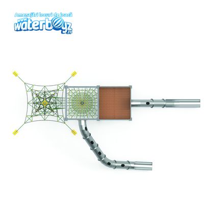 Complex de joaca pentru copii de metal Treehouse 5, exterior, 5-12 ani, 1840x9750x600 cm