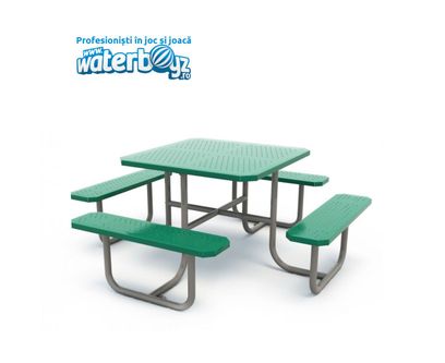 Set of 4 backless chairs and picnic table