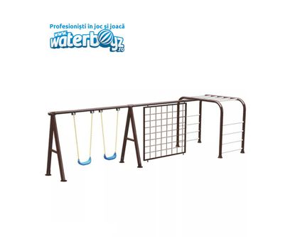 Ansamblu sistem de catarare si leagane, 3-12 ani, 550x200x200 cm