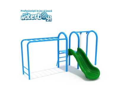 Ansamblu topogan, leagan si catarare pentru copii, 3-12 ani, 400x250x220 cm