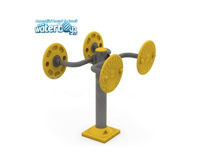 Aparat de fitness pentru brate dublu Model 3 pentru exterior, 110x80x120 cm, metal si plastic LLDPE