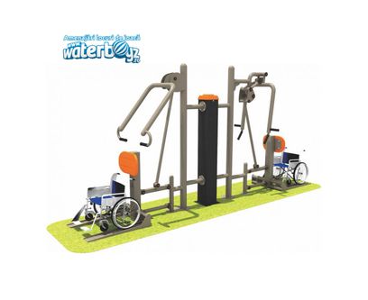 Aparat fitness pentru persoane cu dizabilitati Model 4, exterior, metal si plastic LLDPE