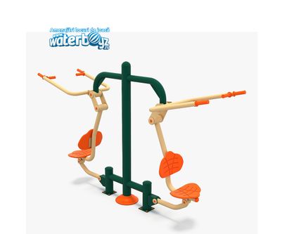 Aparat de fitness pentru piept dublu Model 3 pentru exterior, 270x75x780 cm, metal si plastic LLDPE