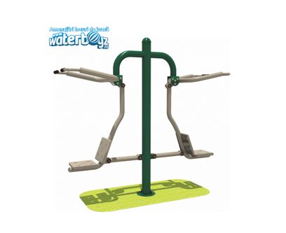 Aparat de fitness pentru piept dublu Model 2 pentru exterior, 220 cm x 70 cm x 180 cm, metal si plastic LLDPE