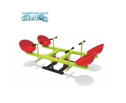 Balansoar cu 4 locuri cu scane pentru copii, 3-10 ani, metal si plastic LLDPE, multicolor 200x40x90 cm
