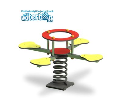 Balansoar cu 4 locuri pentru copii Model 5, 3-10 ani, 100x100x59 cm, metal, multicolor