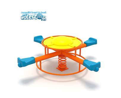 Balansoar cu 4 locuri pe arc pentru copii, 3-10 ani, 190x190x85 cm, metal si plastic LLDPE
