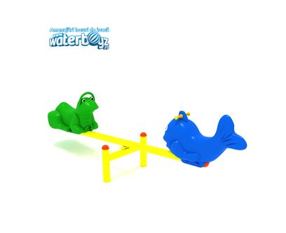 Balansoar dublu pentru copii Animals, 1-4 ani, 150x110x80 cm, metal si plastic, multicolor