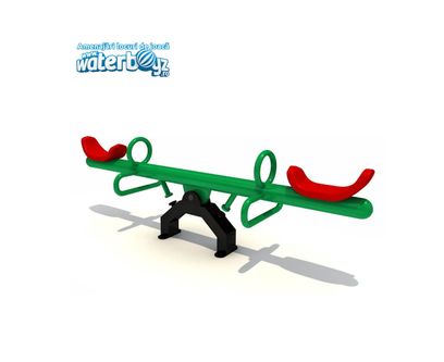 Balansoar dublu cu doua picioare pentru copii, 3-10 ani, 210x52x82 cm, metal si plastic LLDPE, verde